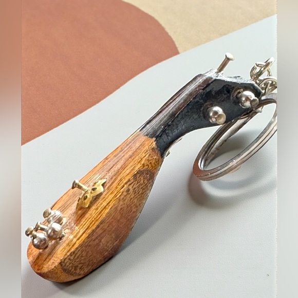 Miniature Handmade Wooden Oud Keychain or Purse Charm. - Picture 3 of 16